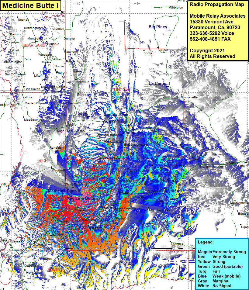 heat map radio coverage Medicine Butte I